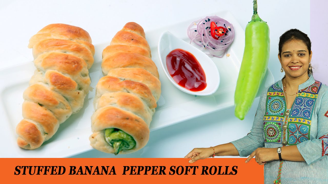 STUFFED BANANA PEPPER SOFT ROLLS - Mrs Vahchef