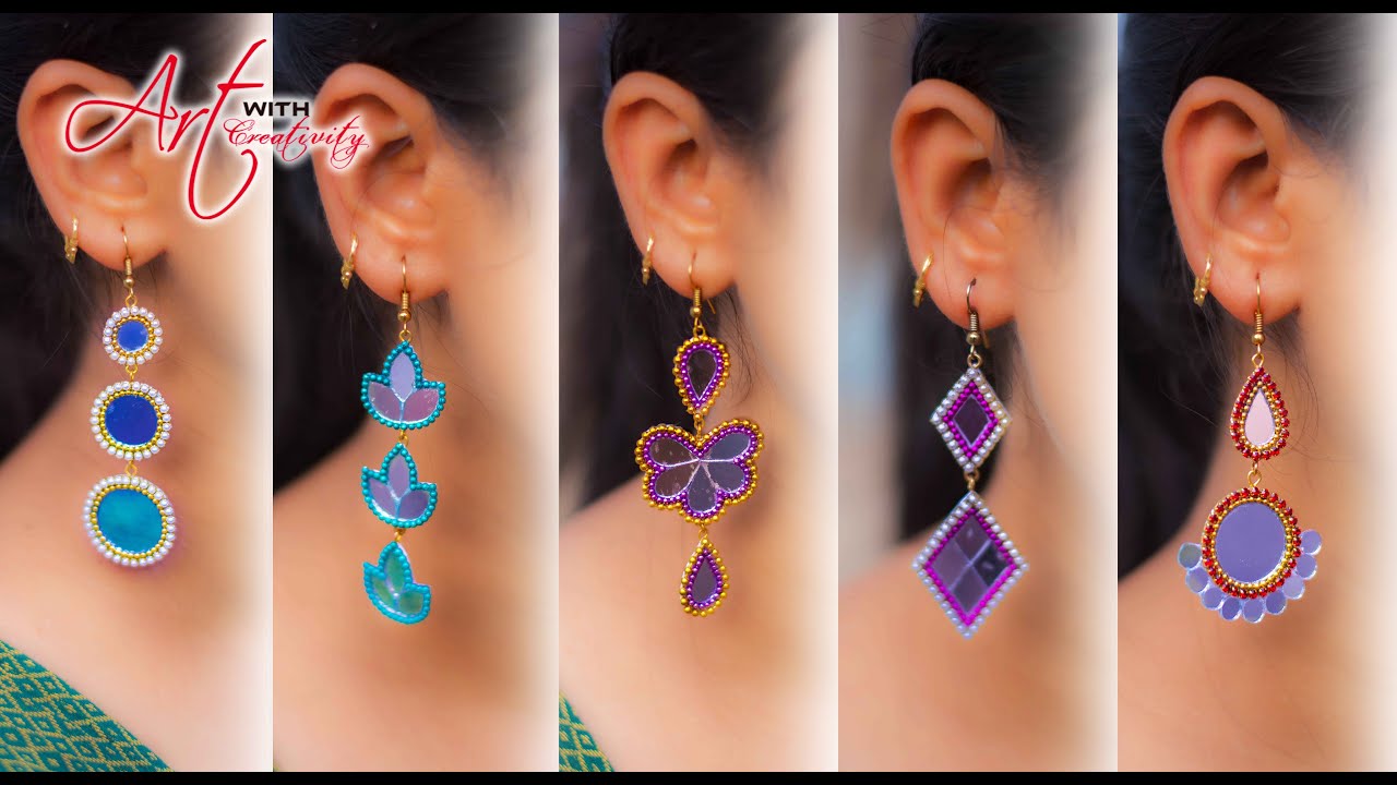 5 easy Stud Earring Design | DIY | 5 min Craft | Hand made jewelry | Art with Creativity