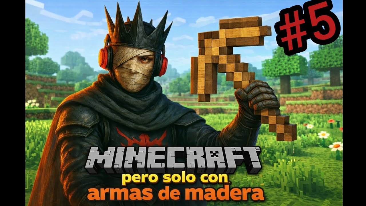 Minecraft pero SOLO con ARMAS de MADERA #5 | ¡SAQUEAMOS un BASTIÓN de PIGLINS sin que nos vean! 🐷🔥
