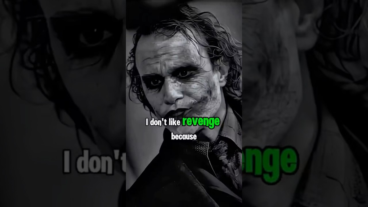 I don&rsquo;t like revenge #jokerquotes #joker #motivation #inspirationalquotes #quotes
