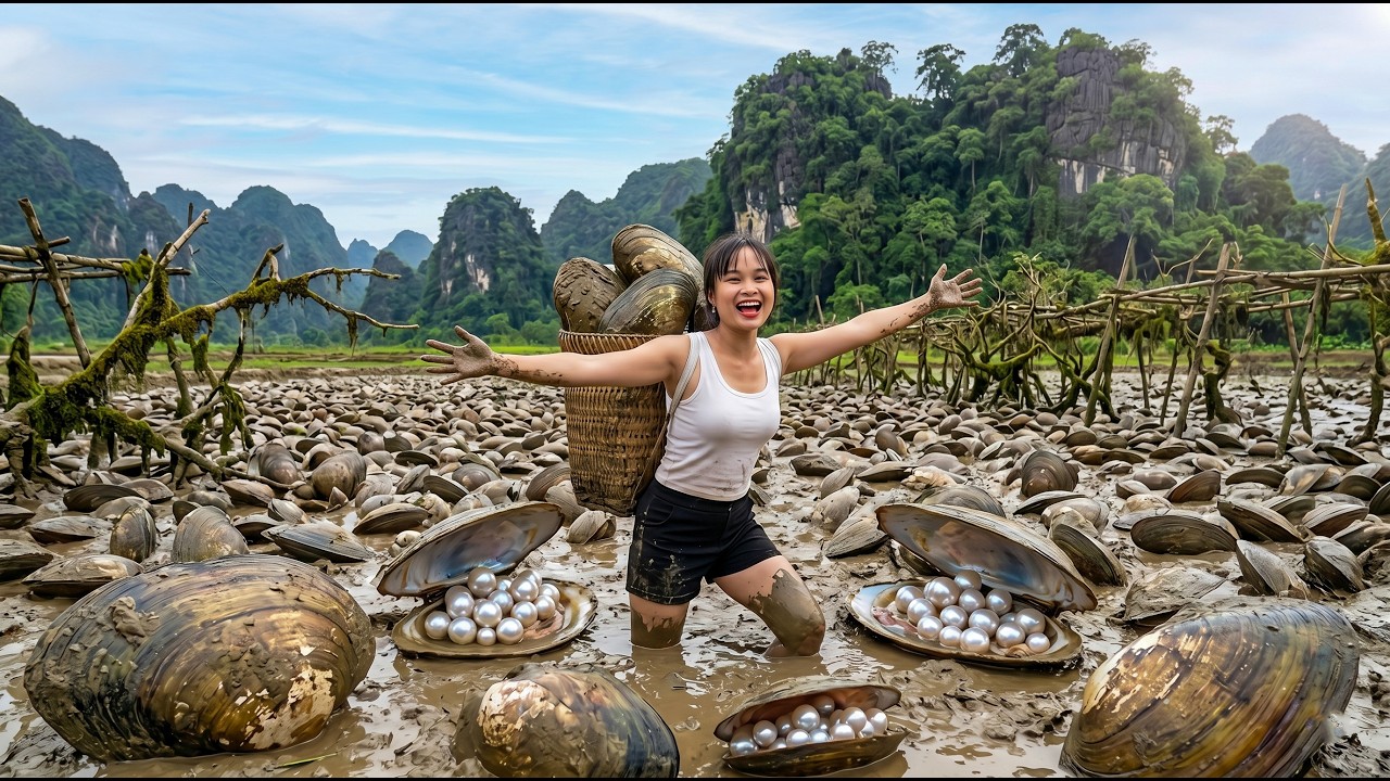 Harvesting 1000+ Giant Clams in the Field and Bringing Them to the Market for Sale