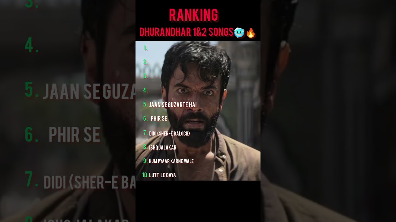 Which Song Is Your Fav ?|Dhurandhar 1&2 Ranking|Ultimate Music Battle
