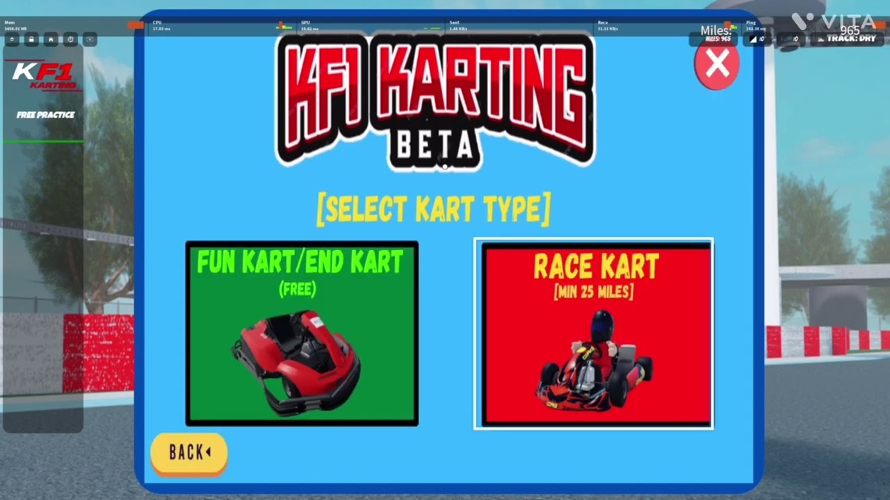 Playing KF1 karting - ROBLOX