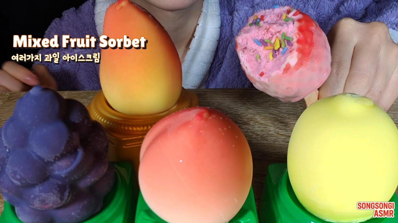 ASMR Fruit Sorbet Ice Cream | 상큼한 과일 소르베 아이스크림 먹방 송송이 ASMR