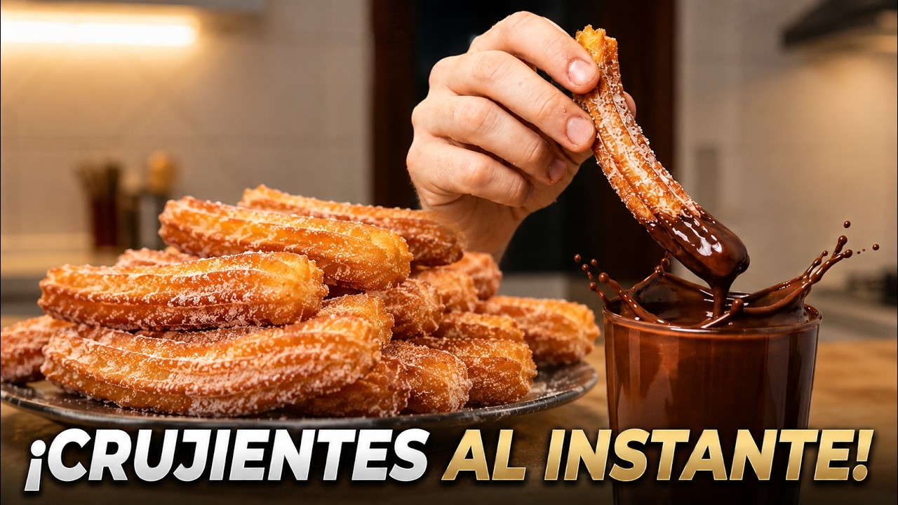Hacemos Churros Españoles super crujientes 🇪🇸🇨🇺 con solo 3 ingredientes. #españa #churros 