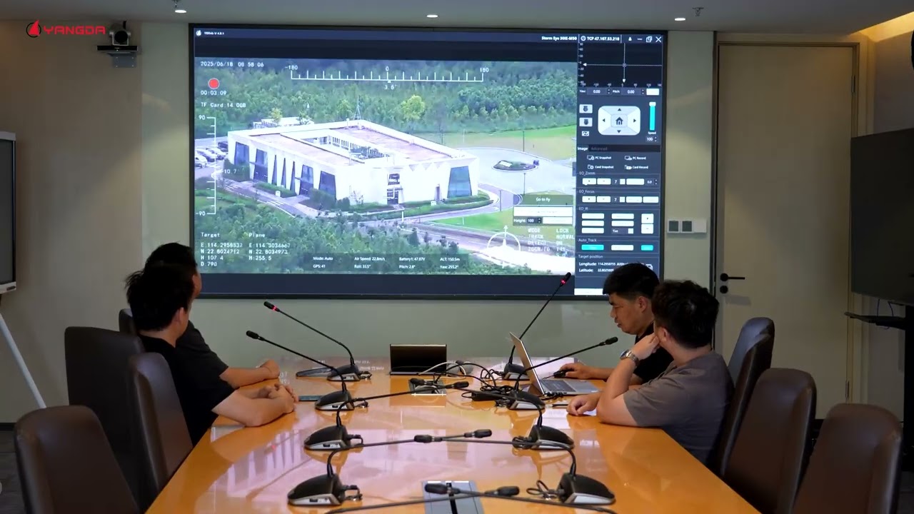 Command center live drone camera video streaming display