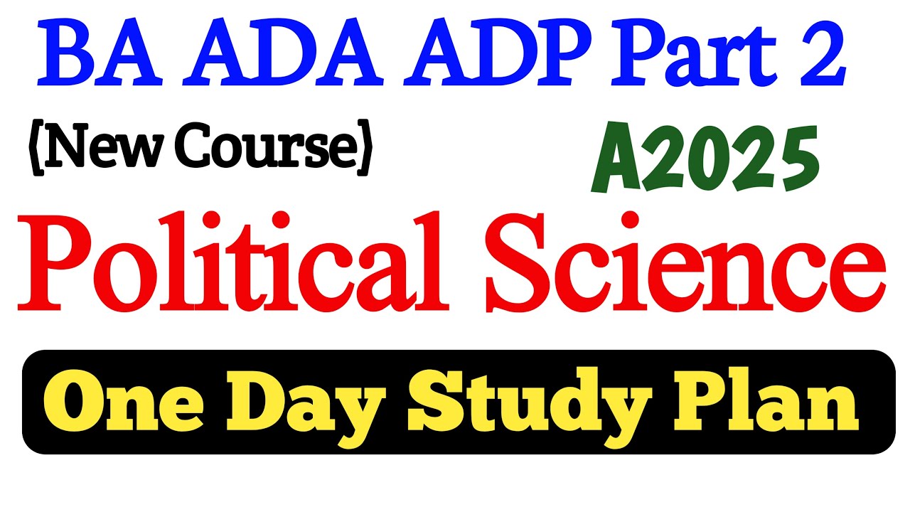 BA ADA Part 2 Political Science Guess Paper 2025 PU | BA ADA Guess Paper Annual 2025