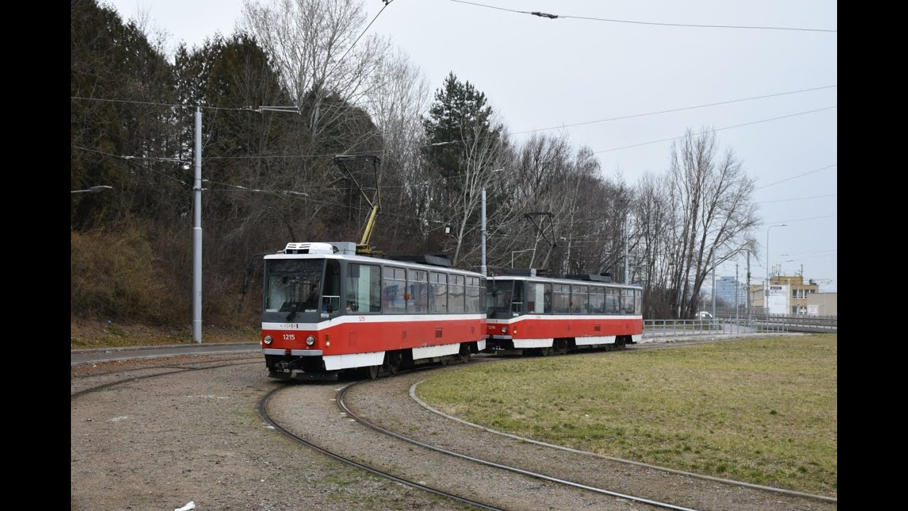 [BRNO - ČKD DS T6A5 ev.č. 1216] Linka 5 Mendlovo n. - Ústřední hřbitov, smyčka (jízda)