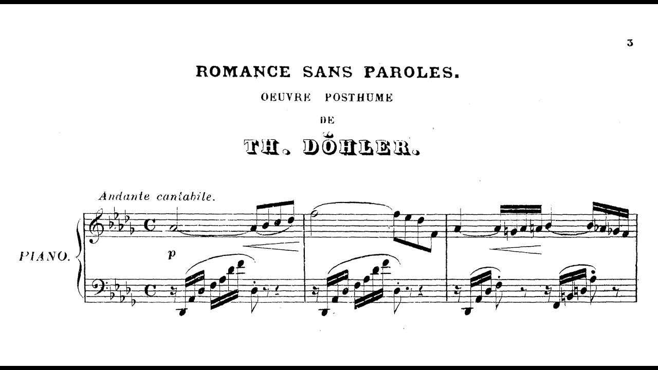 Theodor Döhler - Romance sans paroles (Oeuvre Posthume)