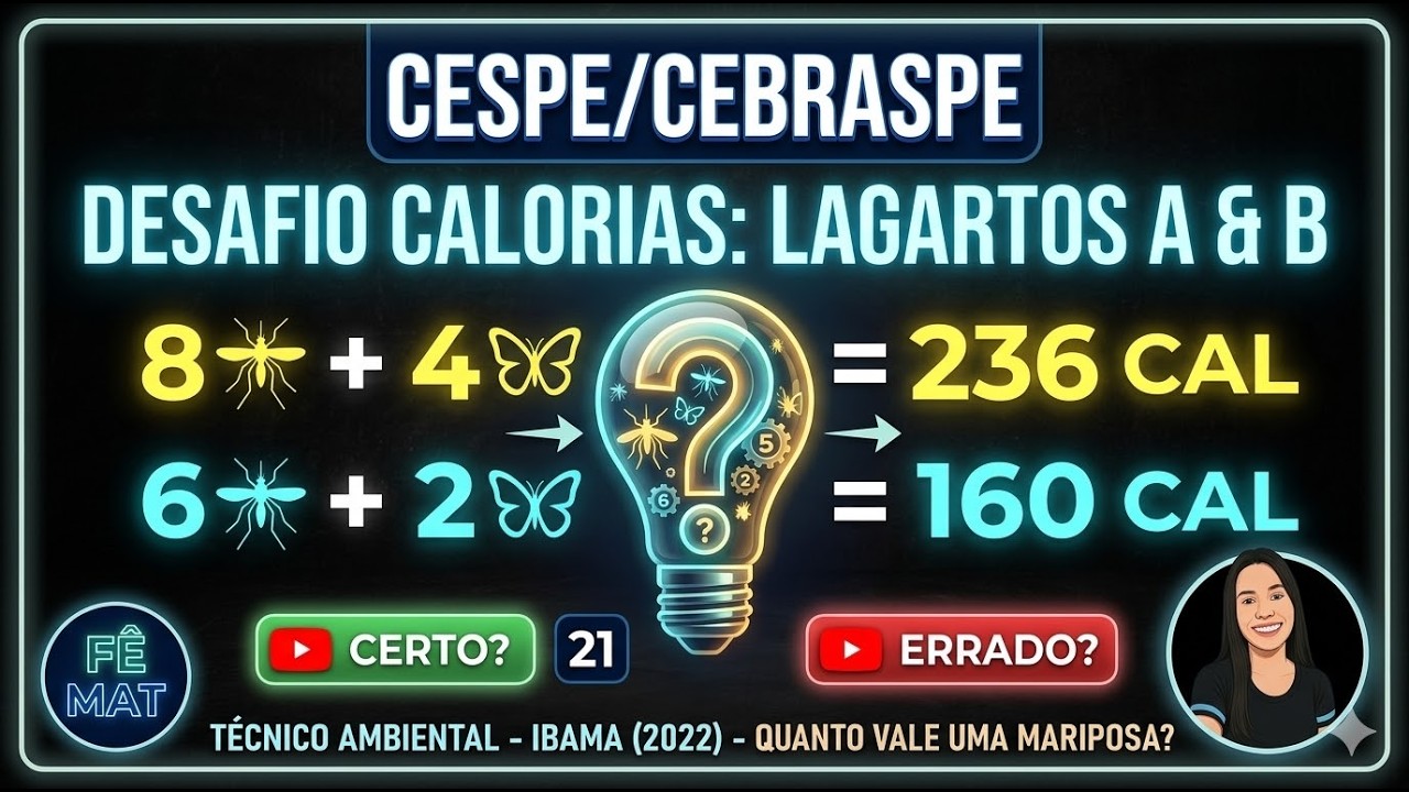 CEBRASPE -IBAMA -Técnico Ambiental 2022-Nível médio 41- Considere que dois lagartos (A e B) sejam...