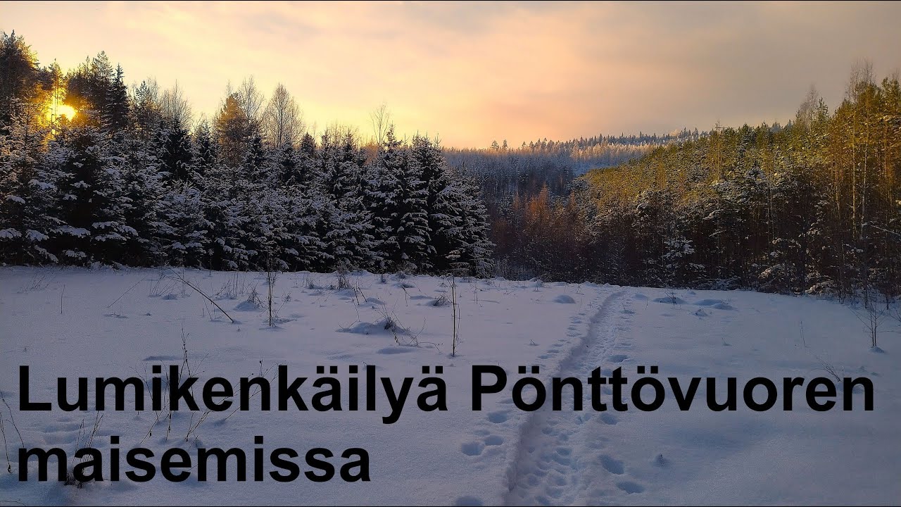 Lumikenkäilyä Pönttövuoren maastossa