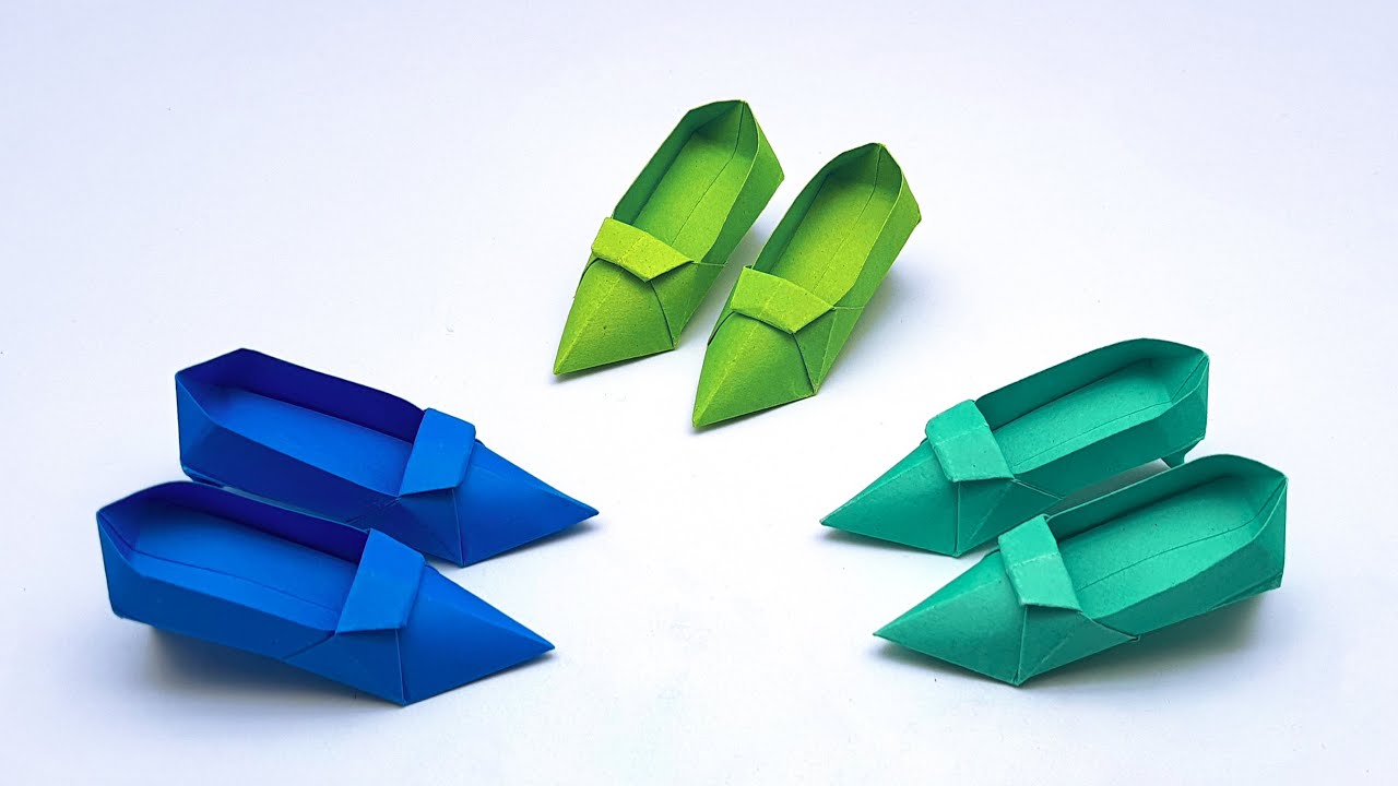 Learn How To Make Paper Shoes | Making Origami Shoe Step By Step | DIY School Project Ideas