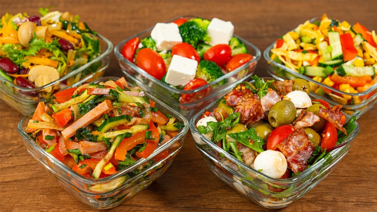 5 САЛАТОВ без майонеза к Пасхальному столу🥗😍👍 Быстрые и вкусные салаты