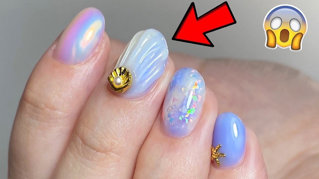 DES ONGLES EN GEL EN FORME DE COQUILLAGE 😱