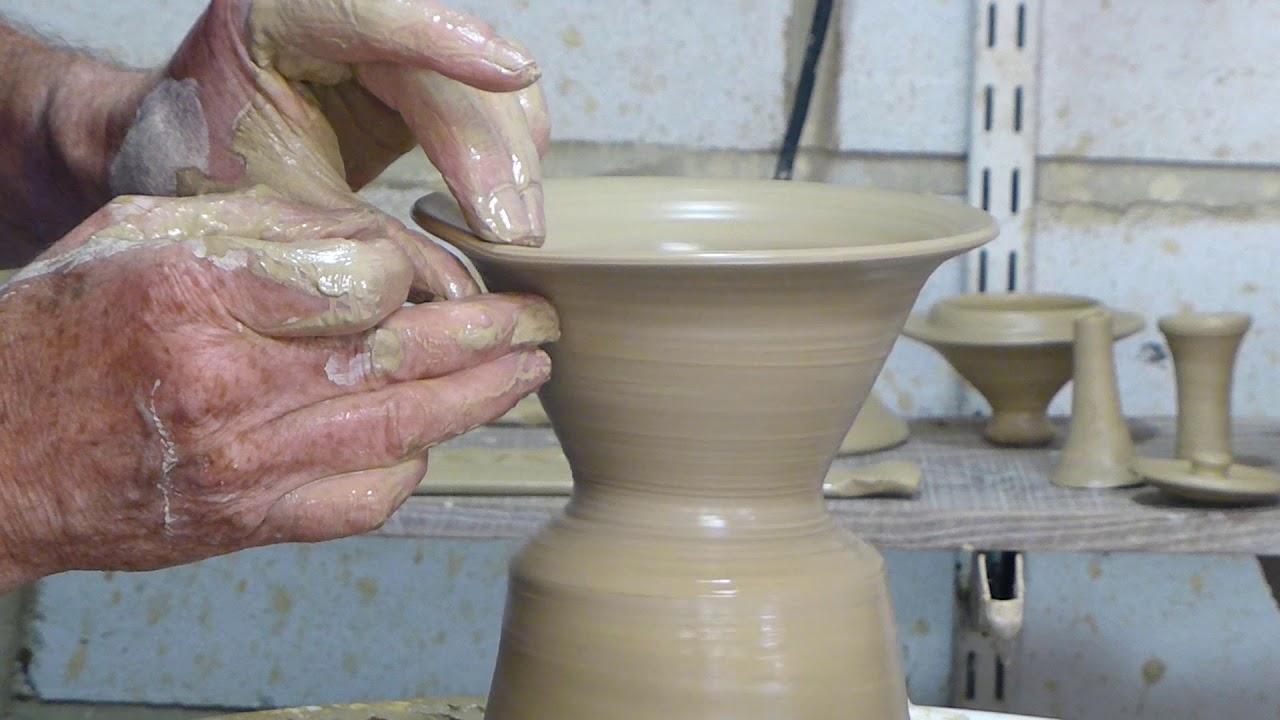 How to add a hollow rim to a bowl on the potter's wheel - Ridge Pottery