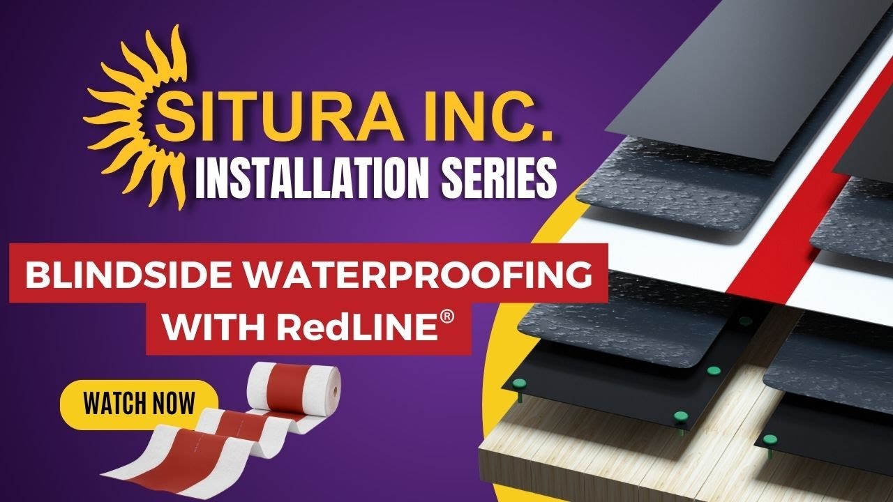 BLINDSIDE: SITURA RedLINE® Installed in Waterproofing Membrane with manufacturer recommended mastic.
