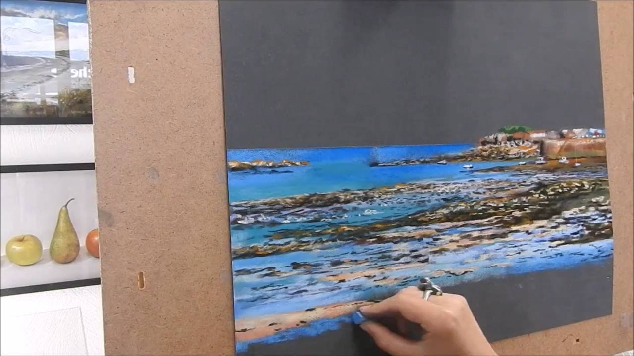 speed painting, soft pastel  landscape demonstration by Nathalie JAGUIN, artiste peintre pastelliste