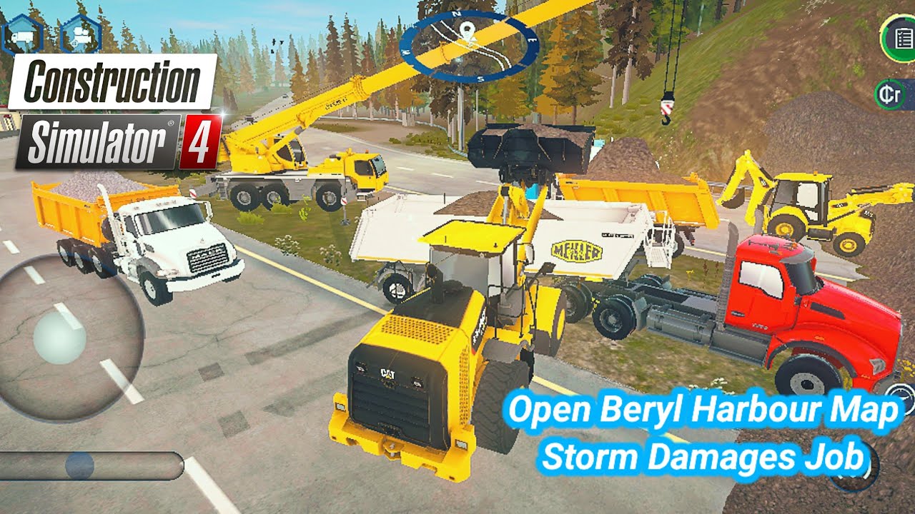 How to Open Beryl Harbour Map - Construction Simulator 4 - Storm Damages Job