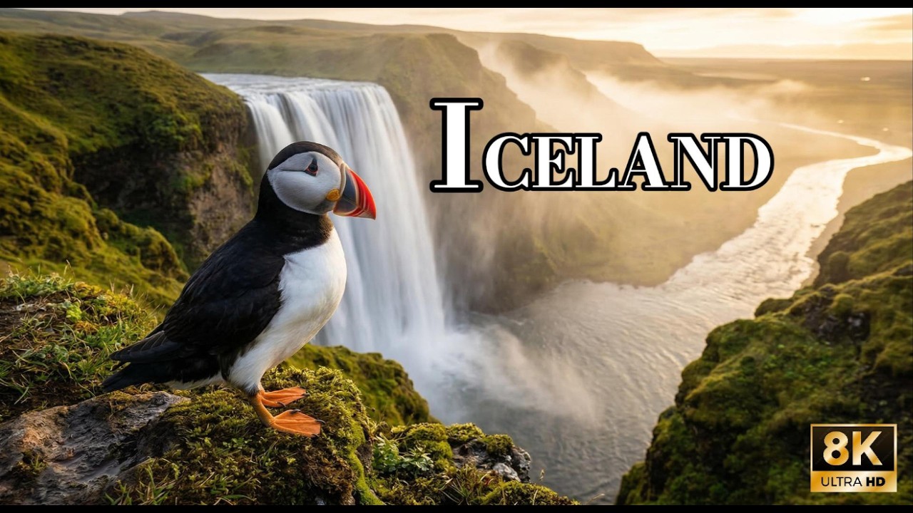 [Gods' Waterfalls & Puffins] Iceland 8K Ultra HD - Untouched wilderness and stunning wildlife