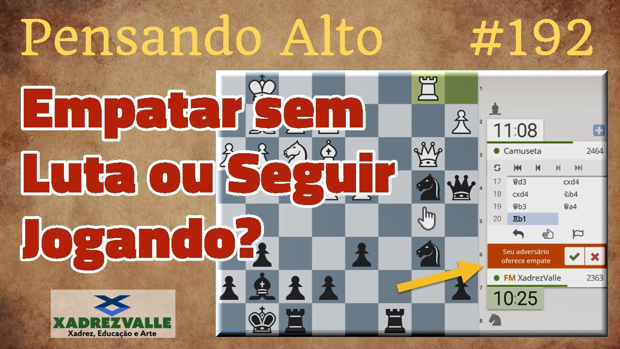 Empatar sem Luta ou Seguir Jogando? | [Xadrez] Pensando Alto #192