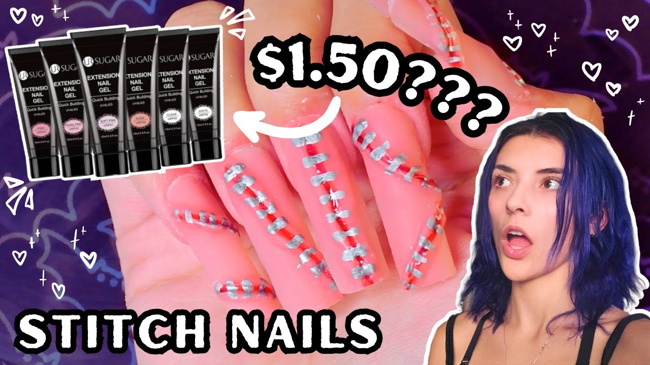 🖤💀 Poly Gel nails SPOOKY EDITION ♡ Trying Poly Gel from UR SUGAR 💀🖤