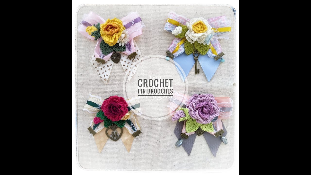 Crochet Pin Brooch #flowerbrooch #crochetflower