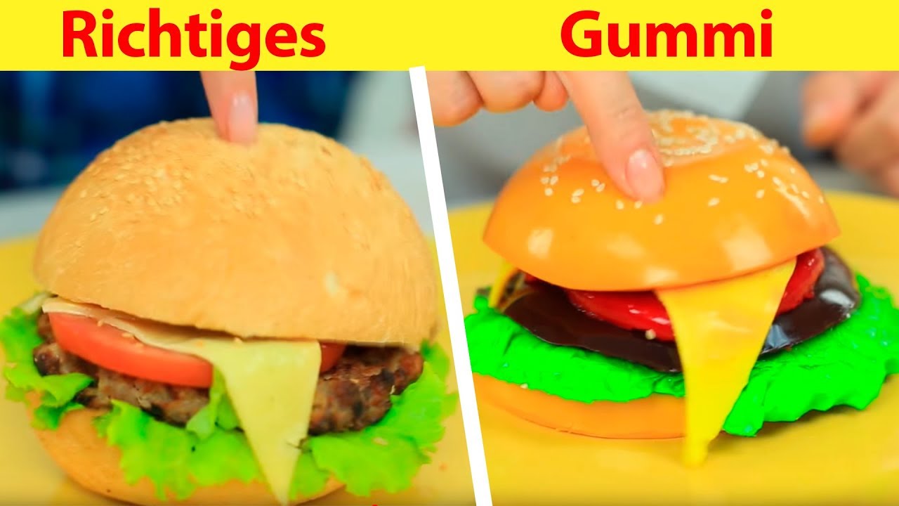 Gummi Essen vs Richtiges Essen