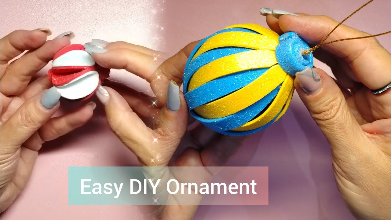 How to Make two Sparkly Christmas Ornaments with Glitter Foam | ✨🪩 Simple & Beautiful!