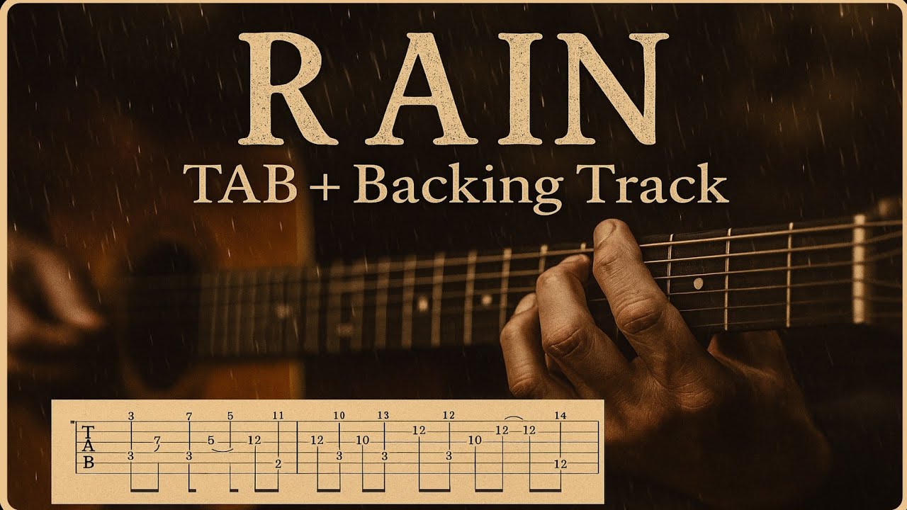 Guitar Cover | RAIN | Ruben Wan + TAB & Backing Track | Guitar Tutorial | آموزش گیتار الکتریک
