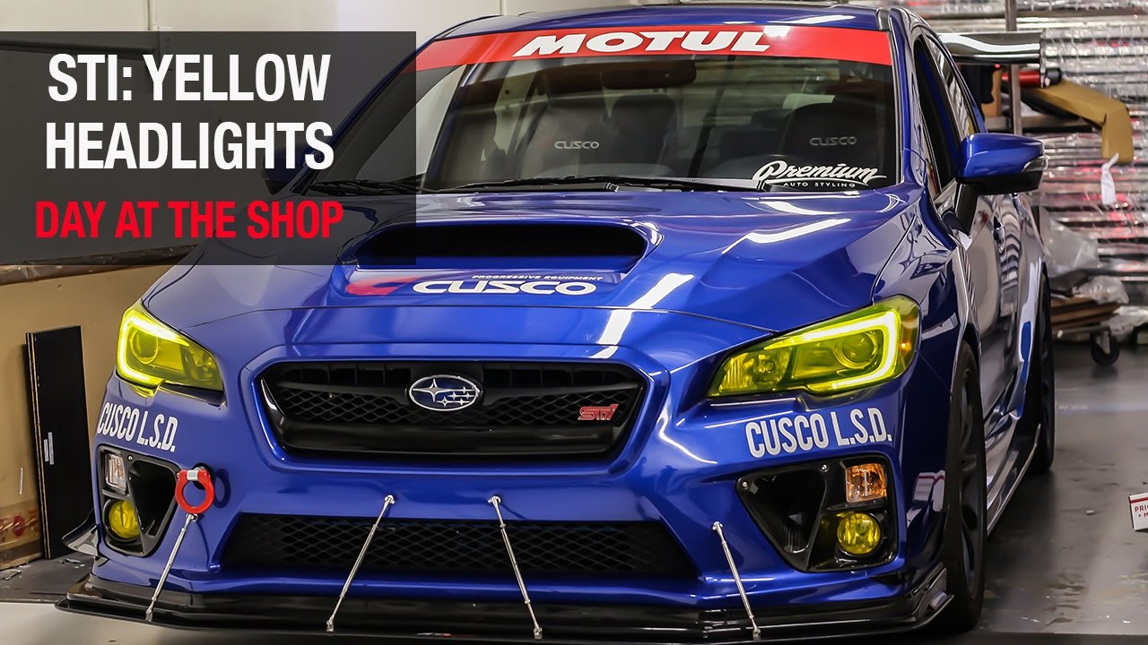 2015 Subaru STI: Yellow Headlight Tint | A Day At The Shop