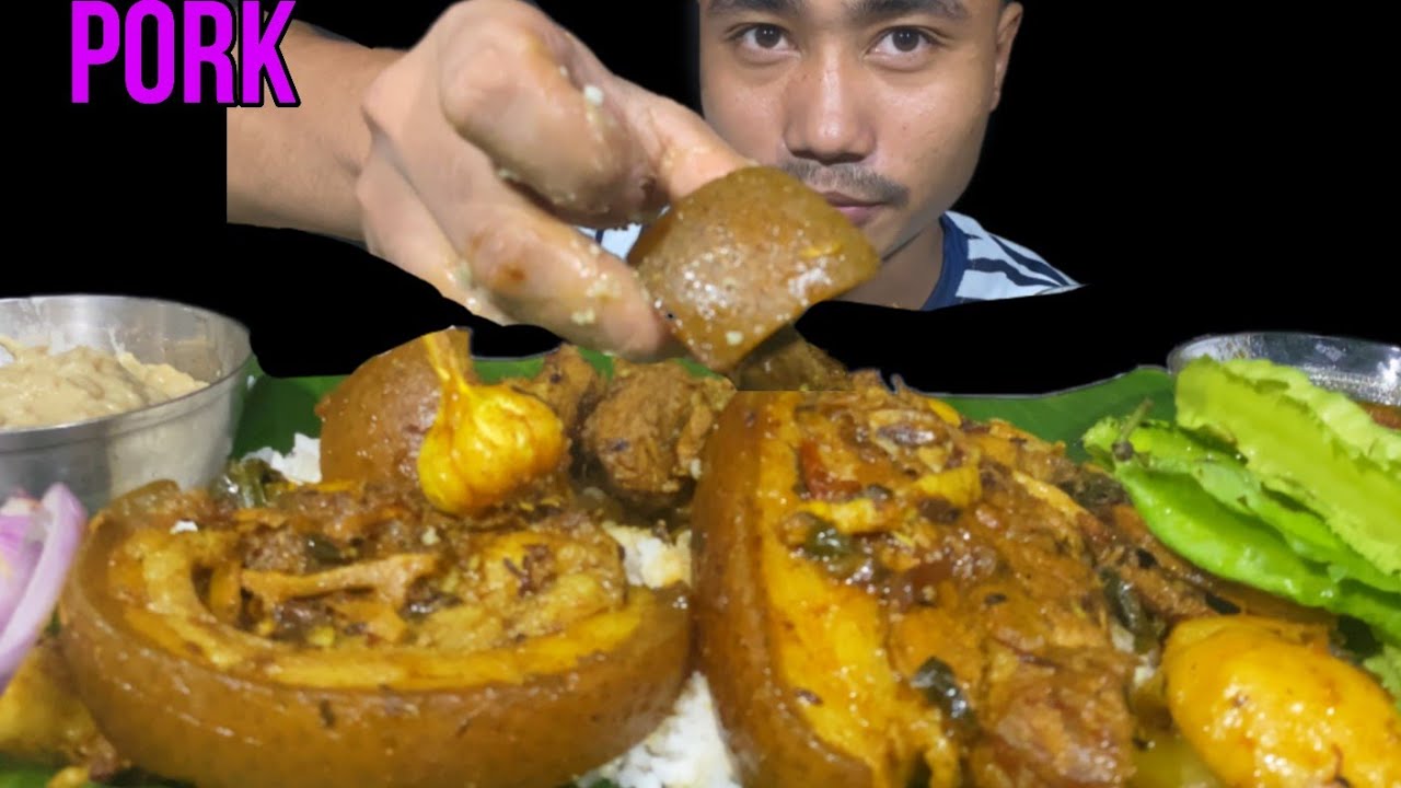 PORK MUKBANG MANIPUR // THOKMOK MUKBANG 