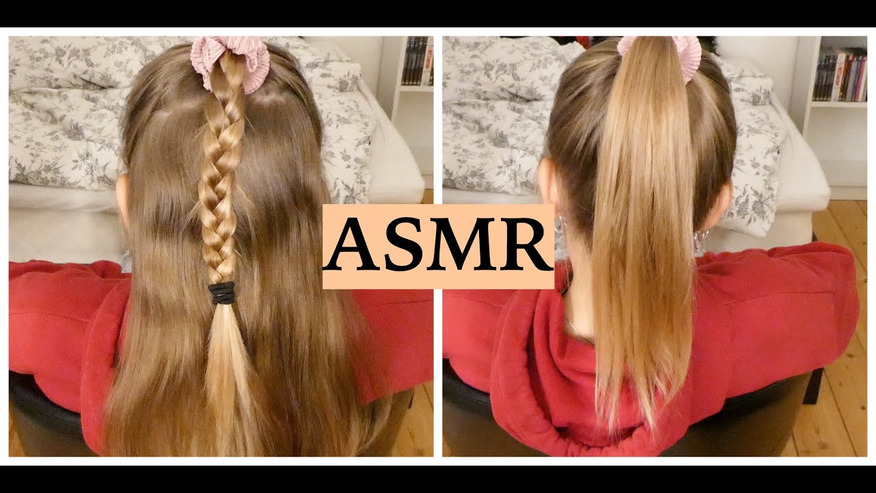 ASMR STYLING MY SISTER'S HAIR (Brushing/Combing, Spraying, Braiding, Hair Play Sounds)