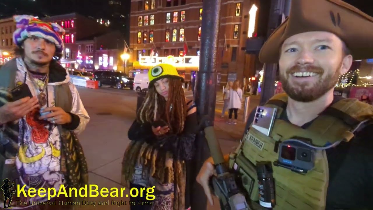 Open carry AR-15 outreach in Nashville, TN downtown on famous Broadway strip. Gun Giveaway Drawing