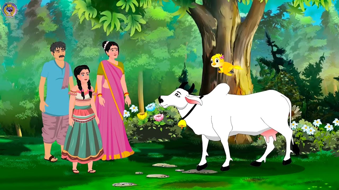 गोरी गाय की सच्ची दोस्ती और दयालु चिड़िया.....!👀🐦🐄Hindi kahani | Hindi animation| cartoon video 