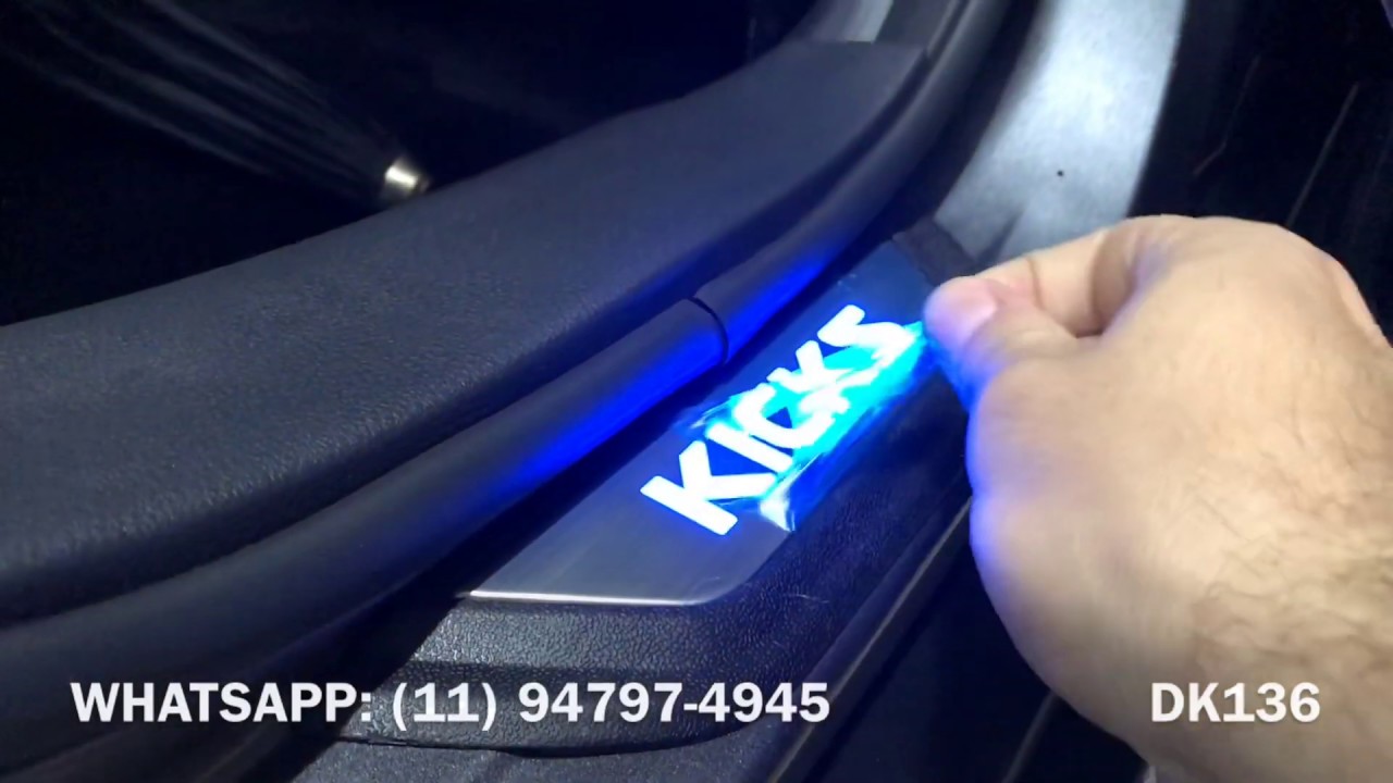 Soleiras em Led para Nissan Kicks - Nissan Kicks 2018 - Soleira de led - Dk136 Acessórios