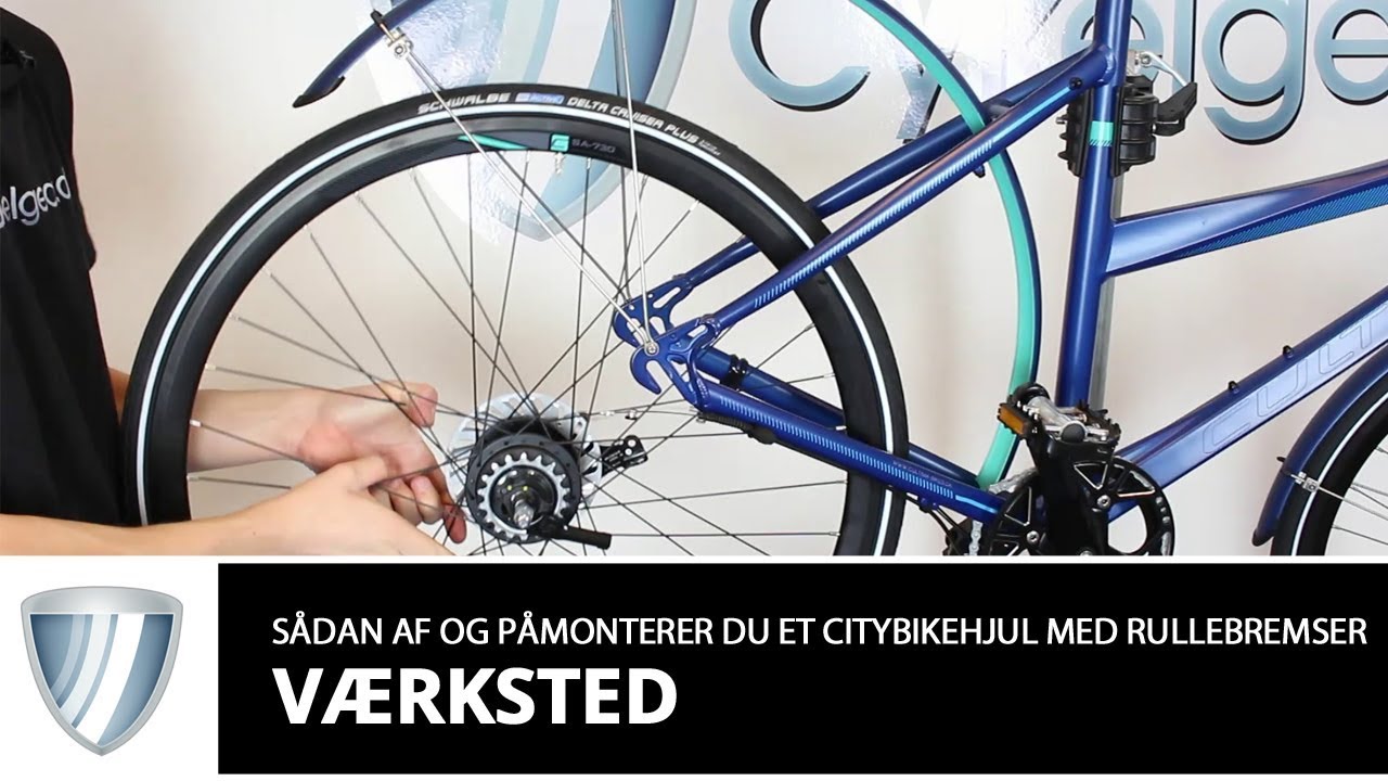 Sådan af og påmonterer du et citybikehjul med rullebremser og indvendige gear