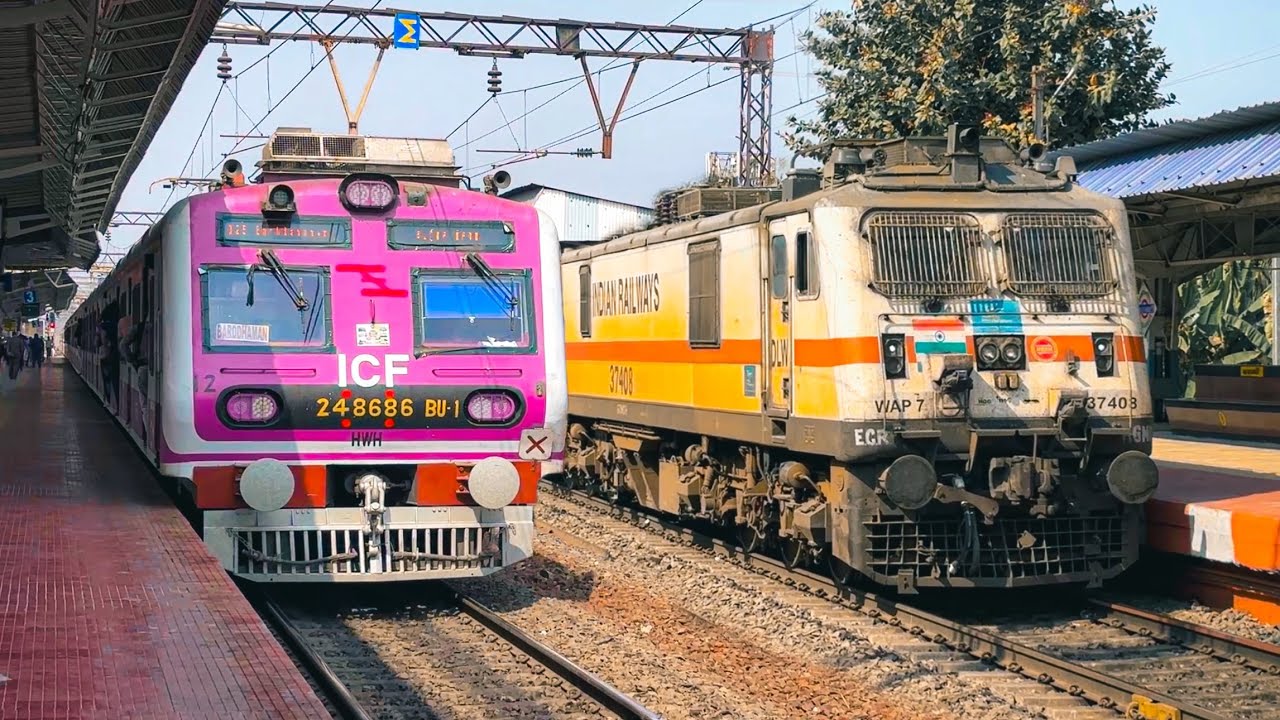 🔥Different types of trains compilation | EMU locals arrival departure and Express trains skip
