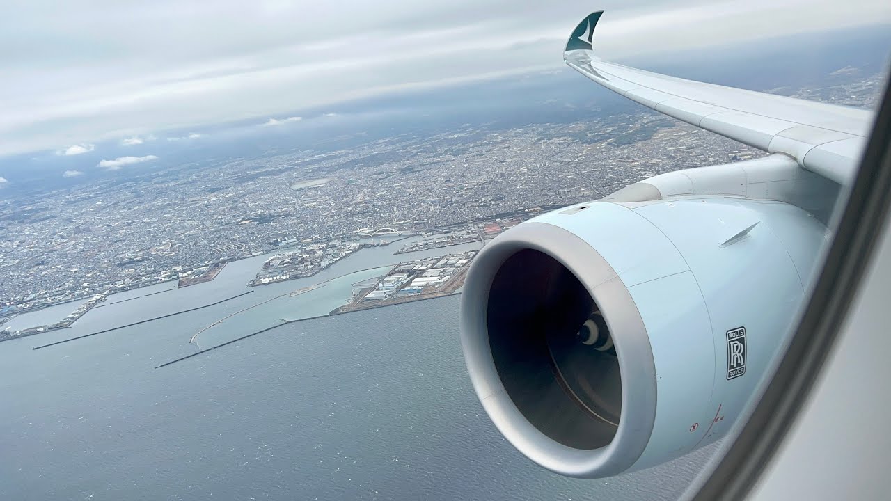 [Engine roar!] Cathay Pacific A350-1000 Takeoff from Osaka Kansai International Airport