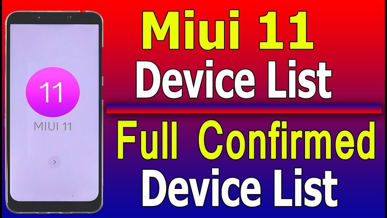 MIUI 11 Supported Device list || Miui 11 Device List || Miui 11 Supported Smartphone list