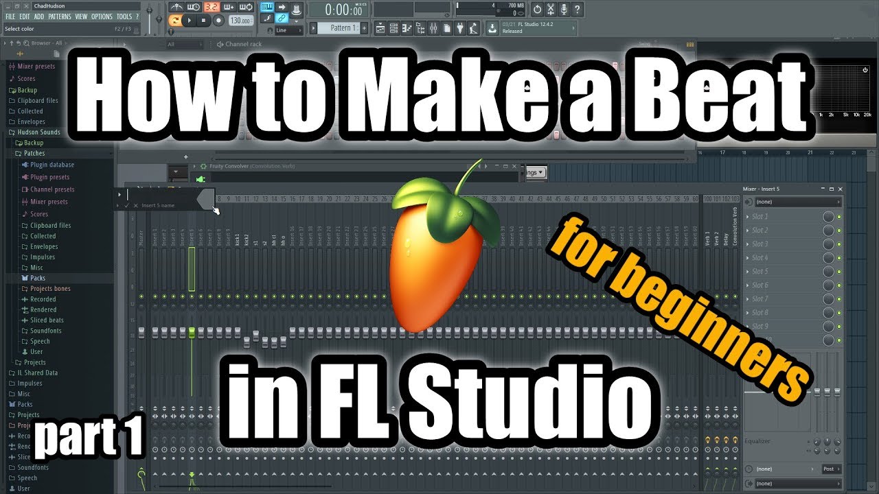 How to Make a Beat in FL Studio for Beginners - Beatmaking Tutorial part 1 - Drums and Bass