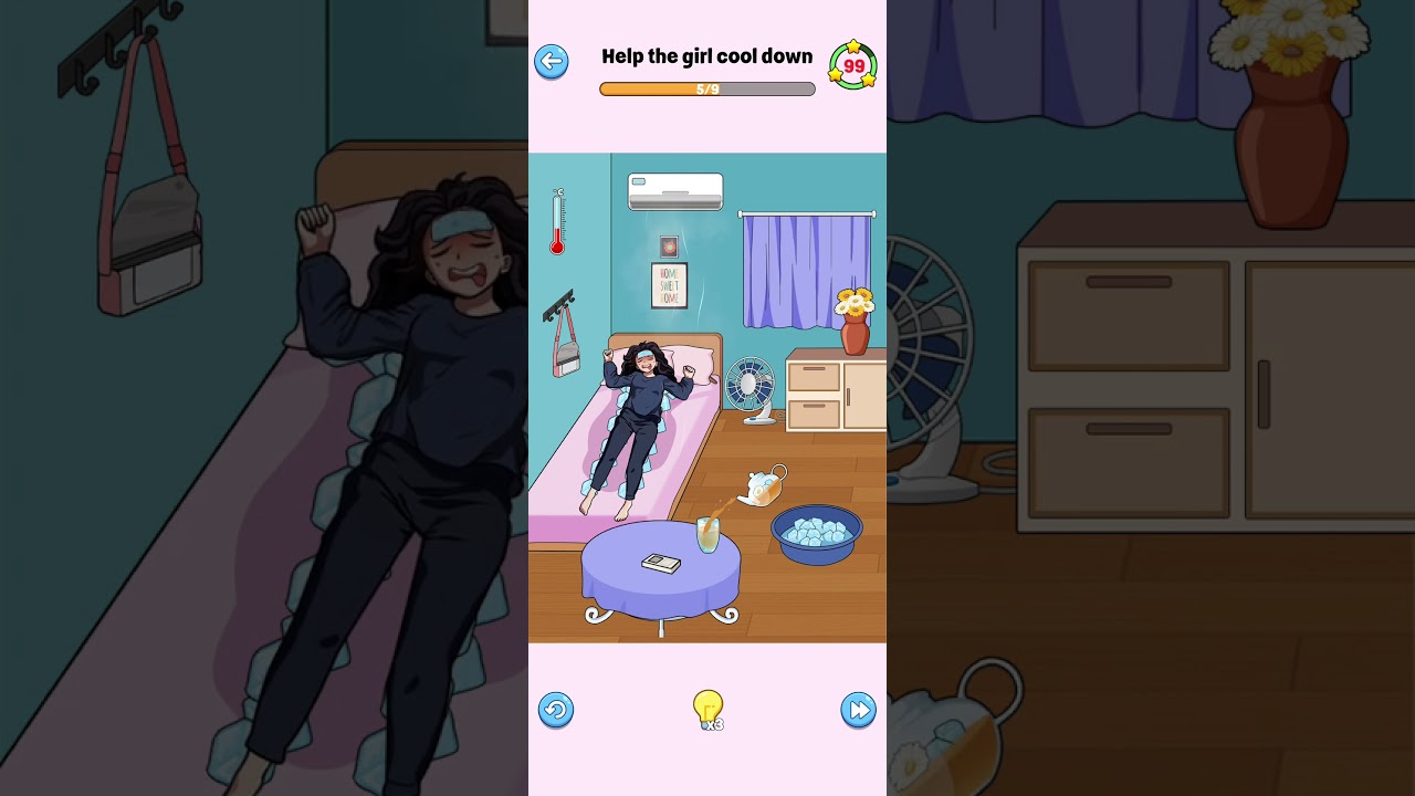 Brainy prankster level 53 Help the girl cool down