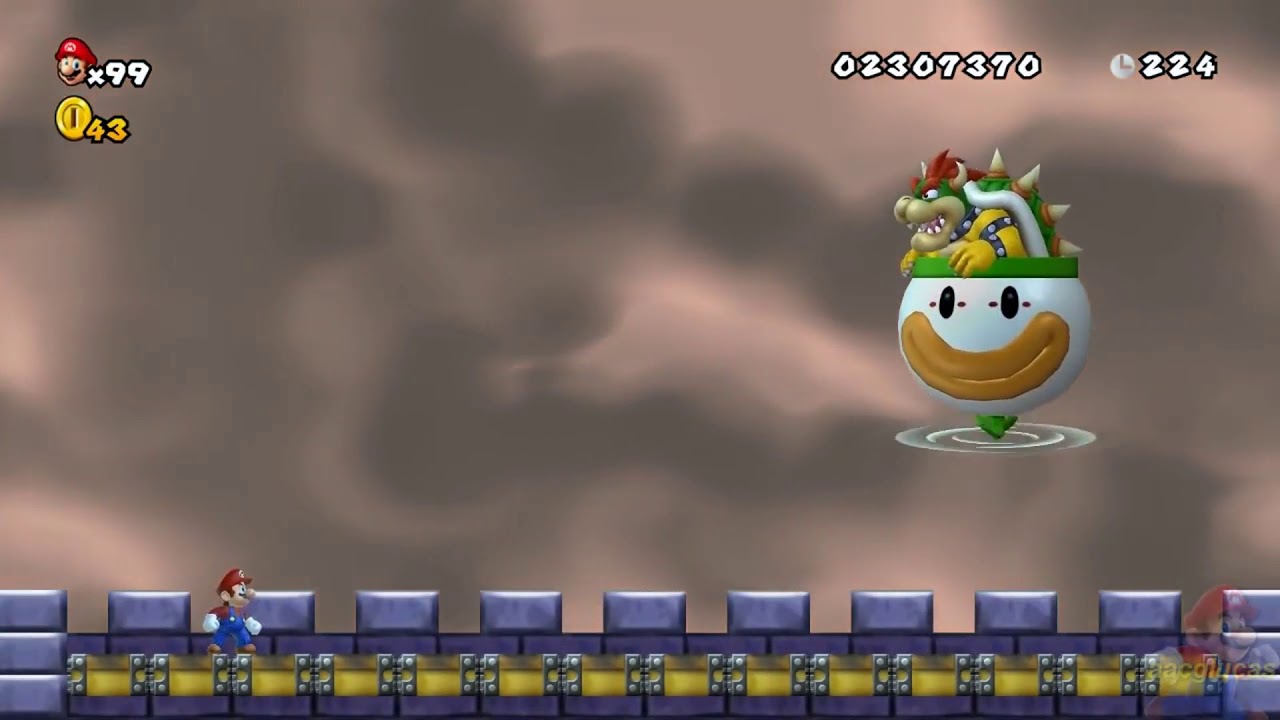 New Super Mario World  King Bowser Koopa Clown Car Battle Final Boss Fortune Street Full Version