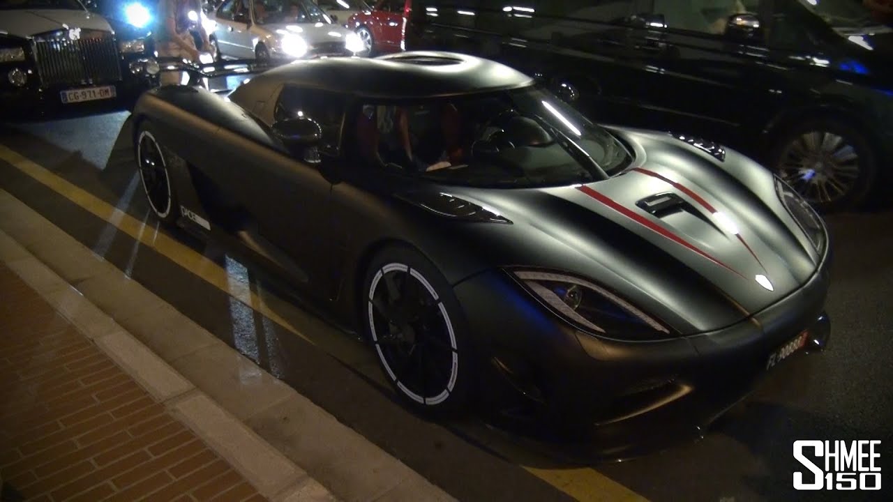 Matte Black Koenigsegg Agera - Startup and Driving in Monaco