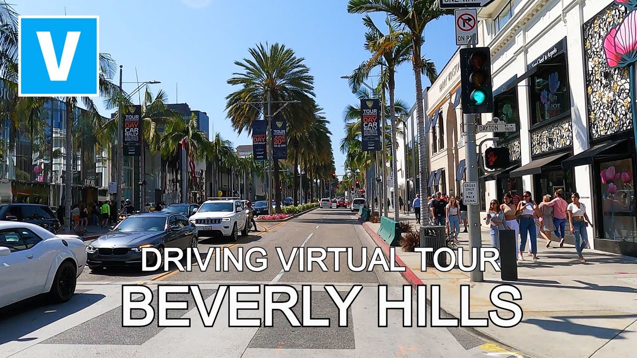 [4K] BEVERLY HILLS - Driving virtual tour Rodeo Drive, Los Angeles - California, USA - 4K UHD