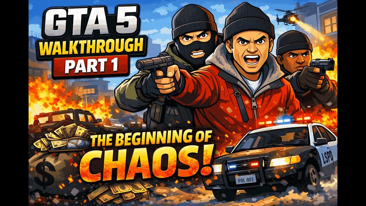 GTA 5 Walkthrough Part 1 – The Prologue Bank Heist Begins! (Story Mode Gameplay)