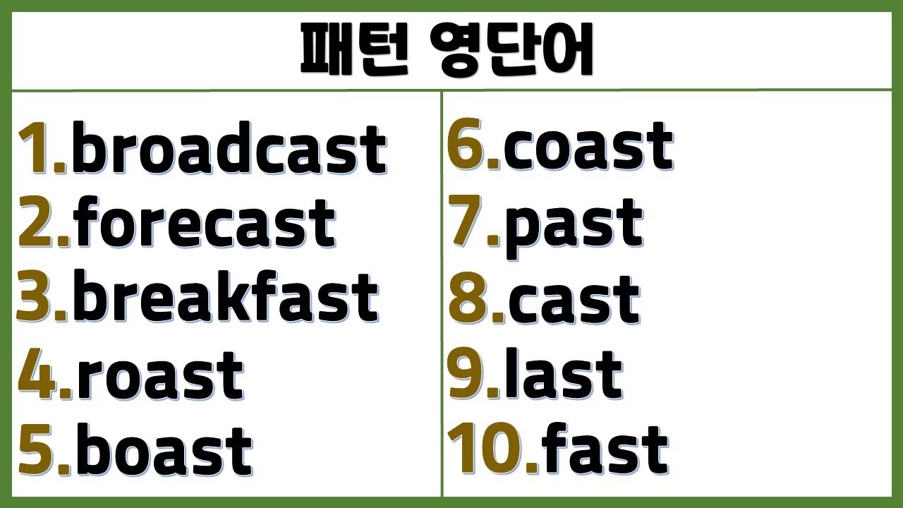 패턴으로 배우는 영단어 (24일 째) / 영단어도 패턴이 있어요