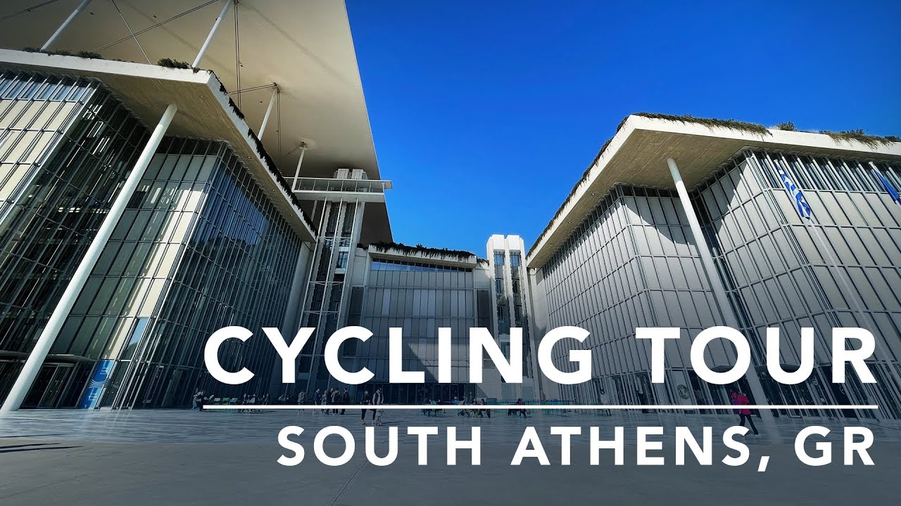 City bike ride in Stavros Niarhos Foundation Culture Centre (SNFCC) and the marina of Kallithea