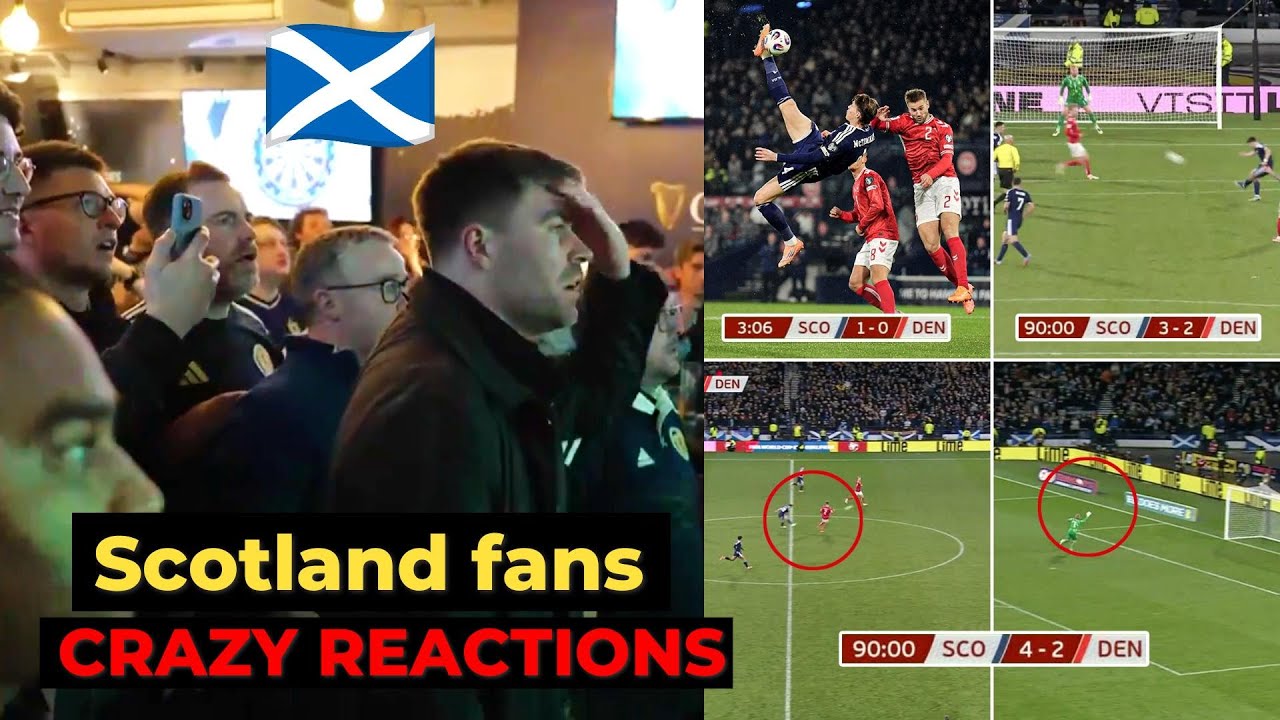 Scotland fans REACTION to Scotland dramatic win vs Denmark (4-2) FIFA World Cup Qualifier