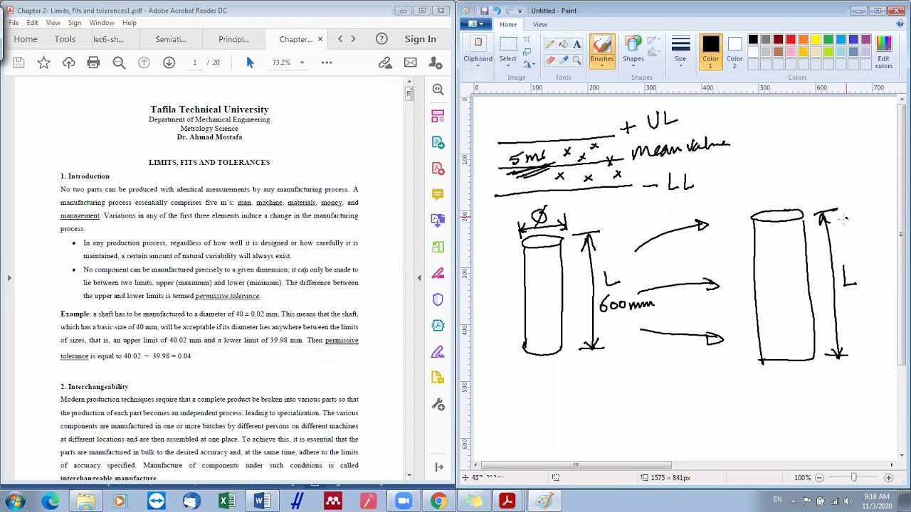 Metrology-Chapter 2: Lecture 1-Introduction to limits, fits and tolerances chapter(Arabic narration)
