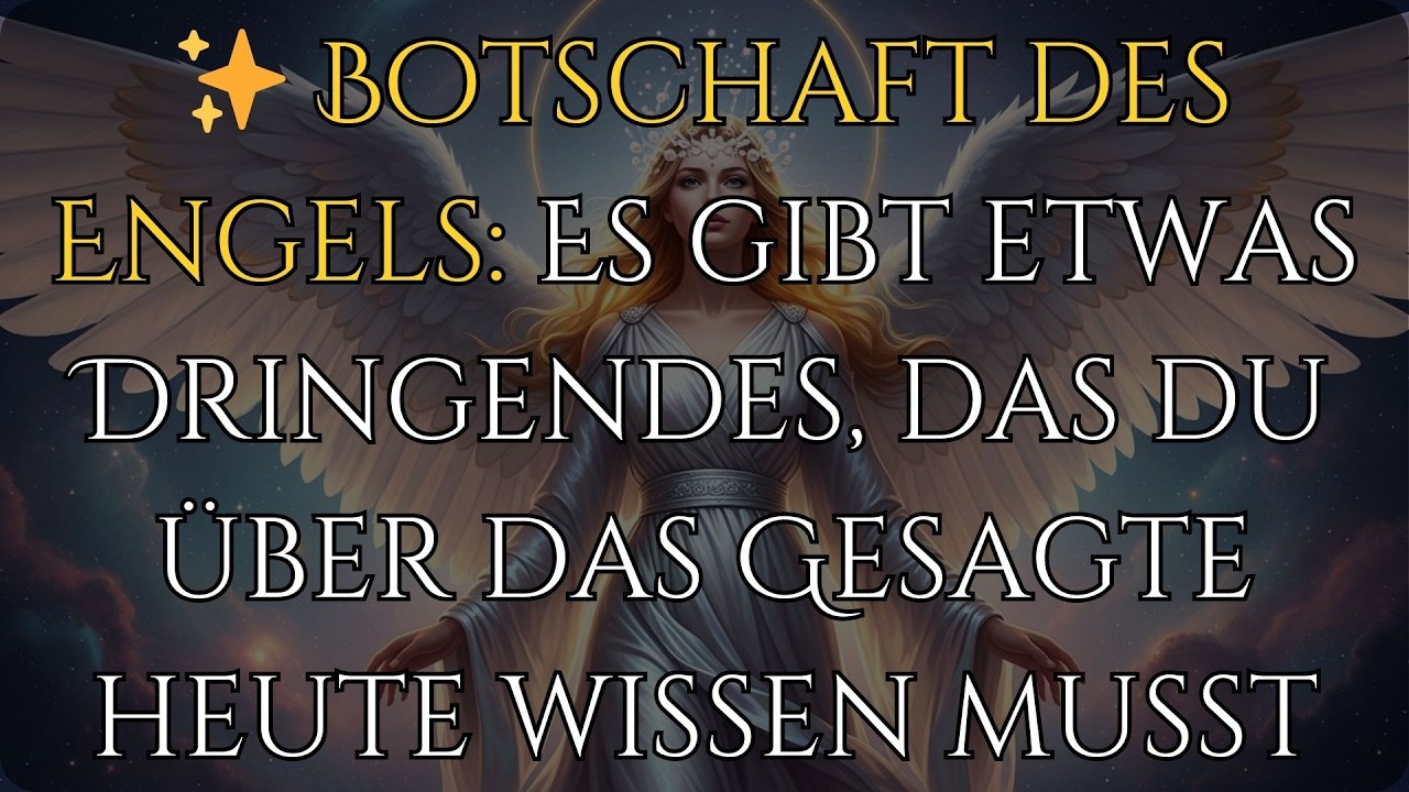 ✨ Botschaft des Engels: Es gibt etwas Dringendes, das du über das Gesagte heute wissen musst